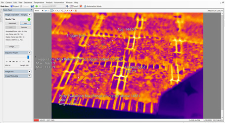 Thermal imaging in industrial food oven