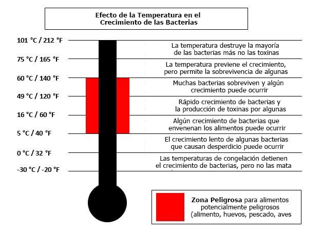 Efecto de la temperatura sobre el crecimiento de bacterias