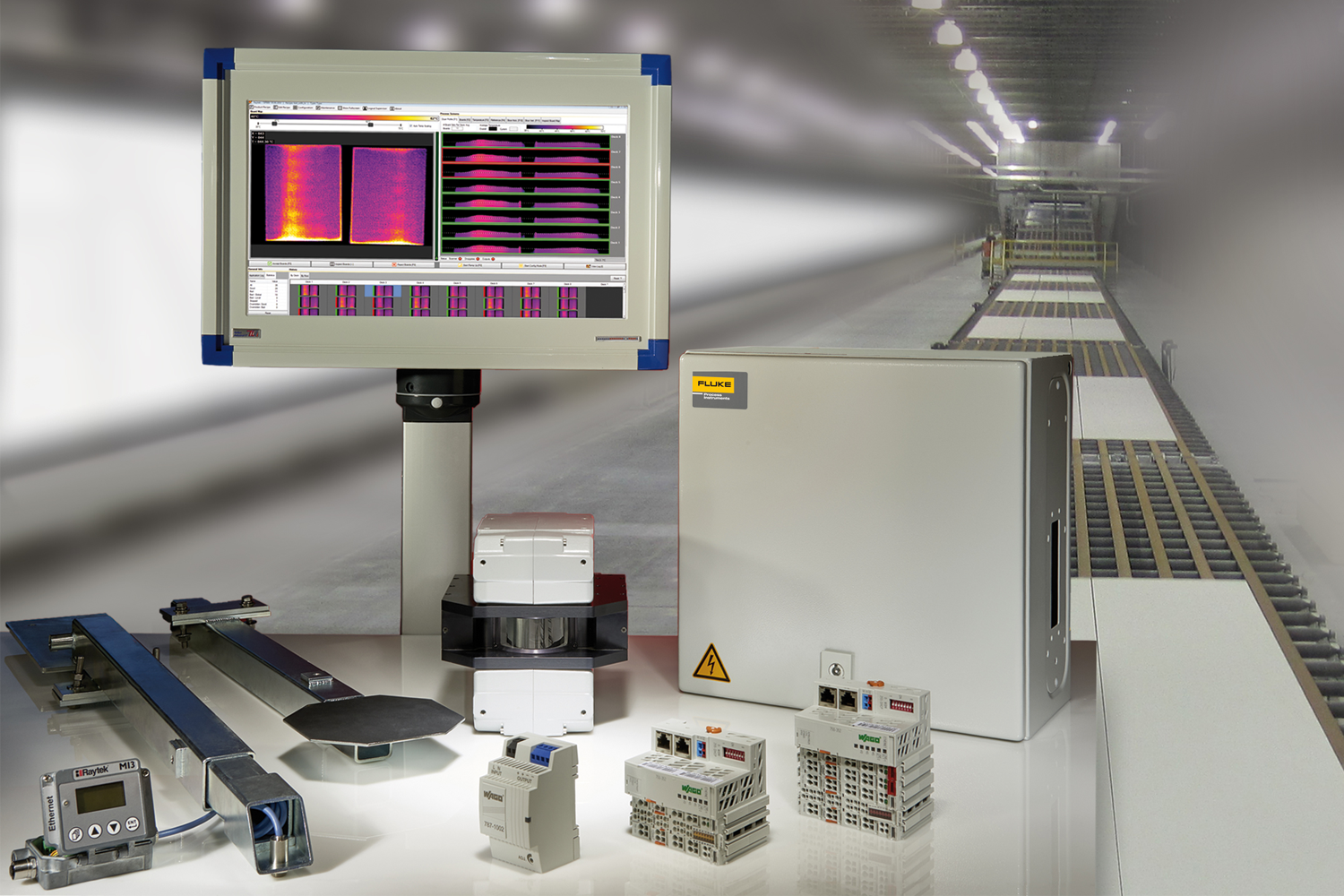 TIP900-Wärmebildsystem für die Produktion von Gipskartonplatten TIP900-Wärmebildsystem für die Produktion von Gipskartonplatten