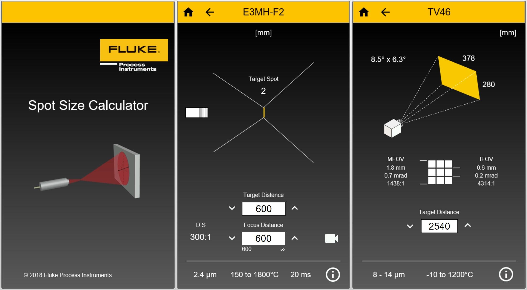 New Spot Size Calculator App Fluke Process Instruments