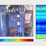 Example of acoustic imaging being used to find an air leak