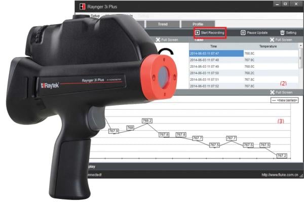 Raytek RAYR3IPLUS1ML High Temperature Infrared Thermometer with Dual Laser,  700 to 3000°C (1292 to 5432°F)